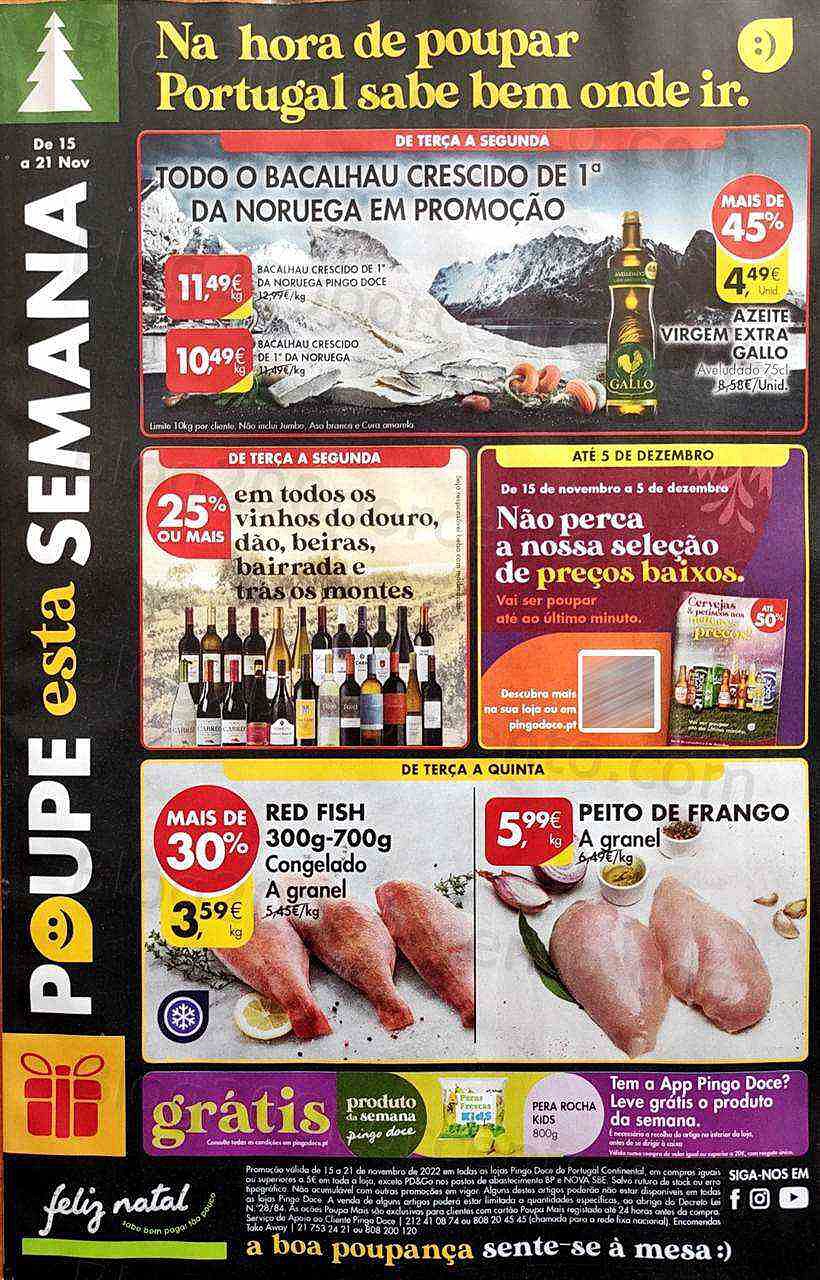 Antevisão Folheto PINGO DOCE Promoções de 15 a 21 novembro