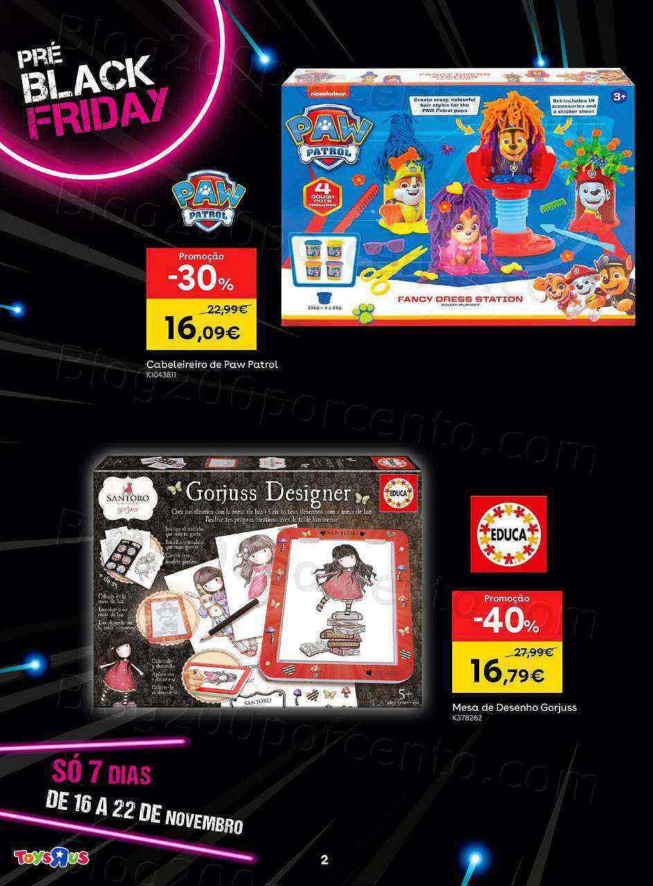 Antevisão Folheto TOYSRUS Pré Black Friday Promoções de 16 a 22 novembro