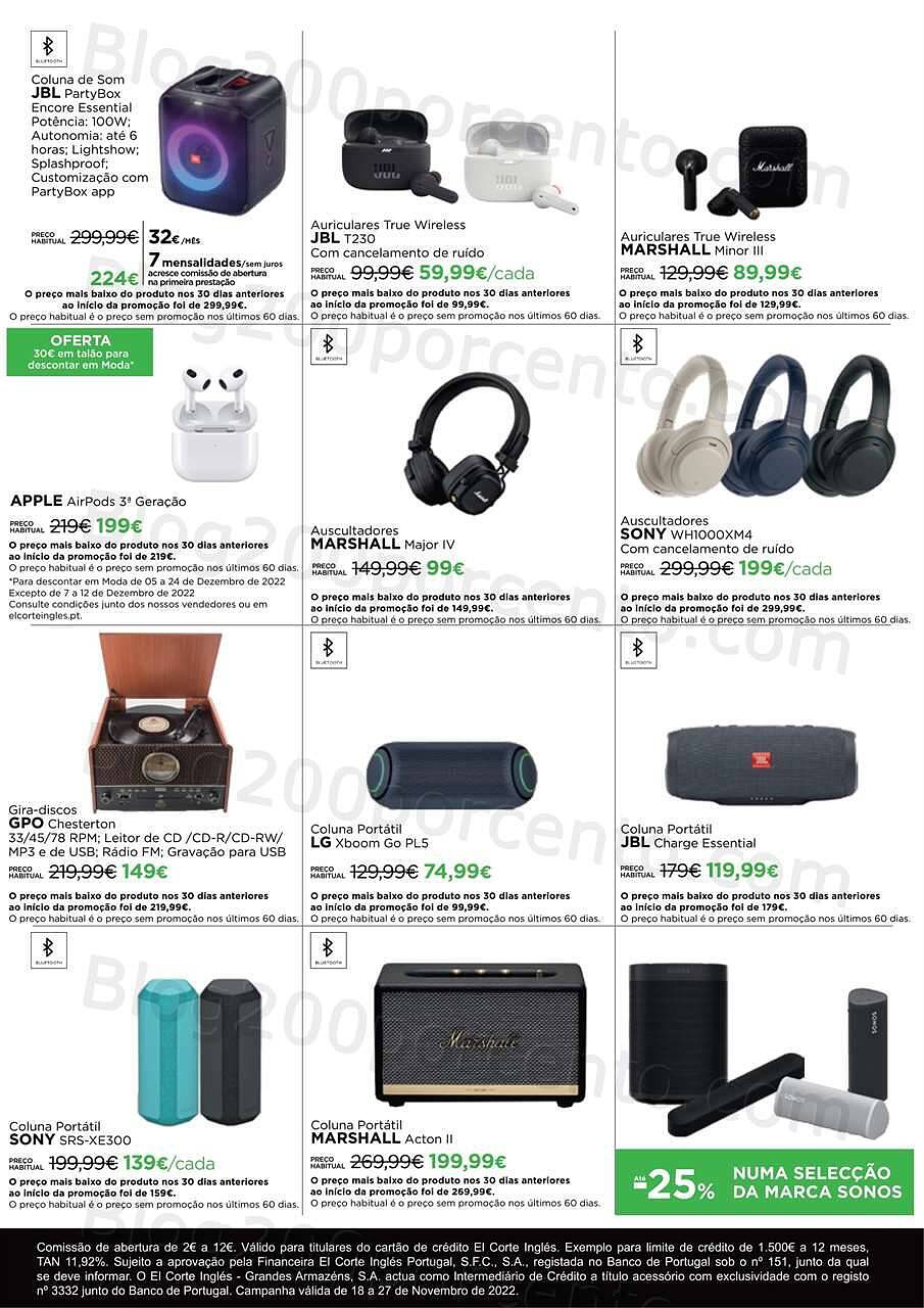 Antevisão Folheto EL CORTE INGLÉS Black Friday Promoções de 18 a 27 novembro