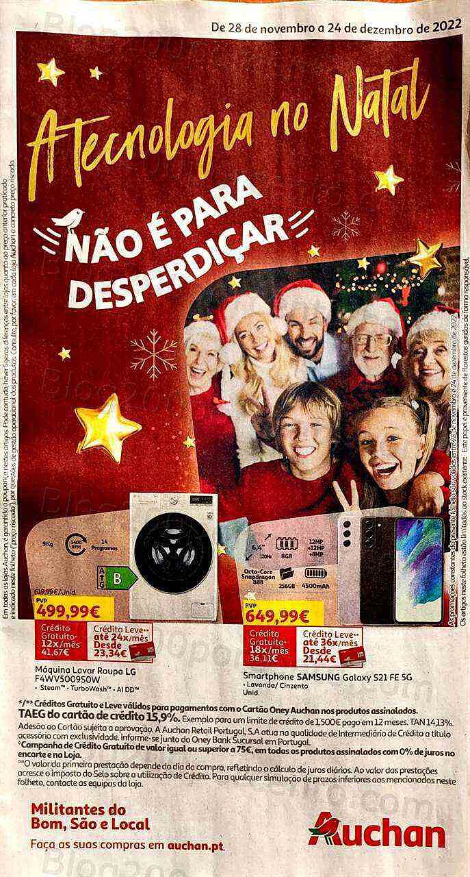 Antevisão Folheto AUCHAN Tecnologia Natal Promoções de 28 novembro a 24 dezembro