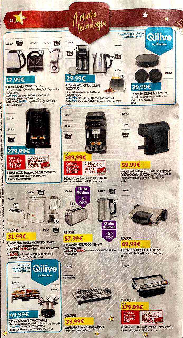 Antevisão Folheto AUCHAN Tecnologia Natal Promoções de 28 novembro a 24 dezembro