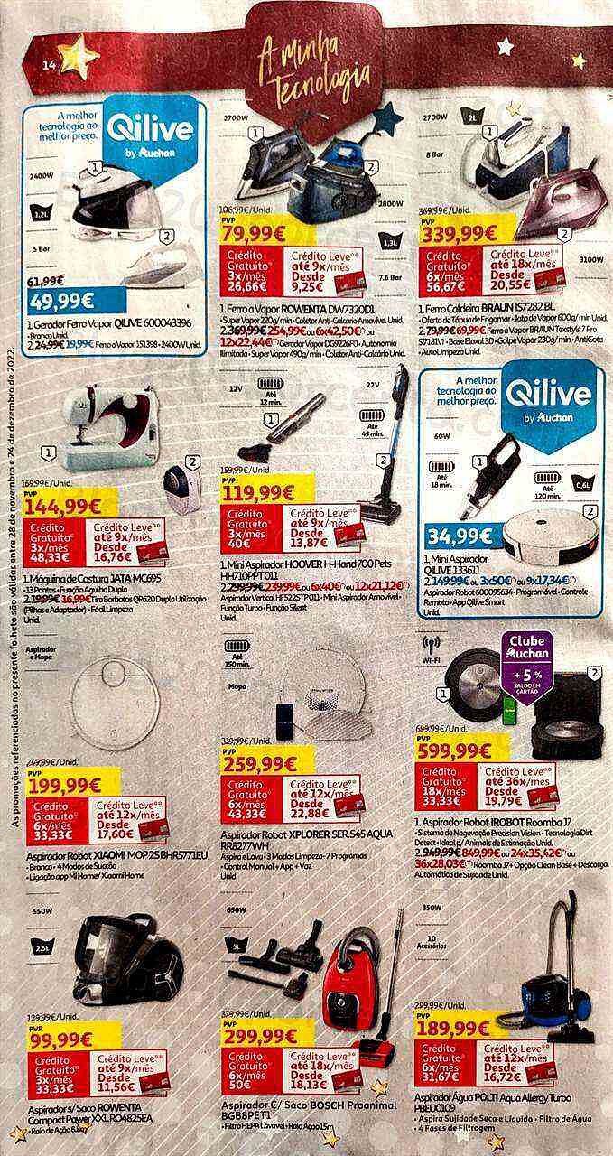 Antevisão Folheto AUCHAN Tecnologia Natal Promoções de 28 novembro a 24 dezembro