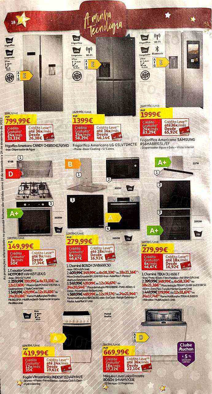 Antevisão Folheto AUCHAN Tecnologia Natal Promoções de 28 novembro a 24 dezembro