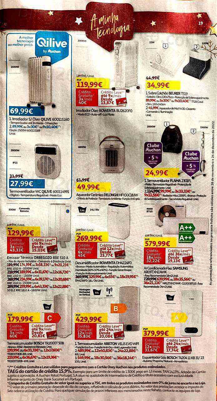 Antevisão Folheto AUCHAN Tecnologia Natal Promoções de 28 novembro a 24 dezembro