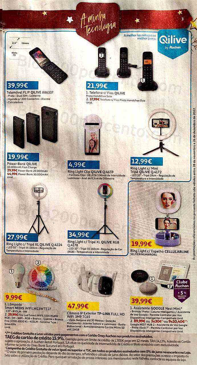 Antevisão Folheto AUCHAN Tecnologia Natal Promoções de 28 novembro a 24 dezembro