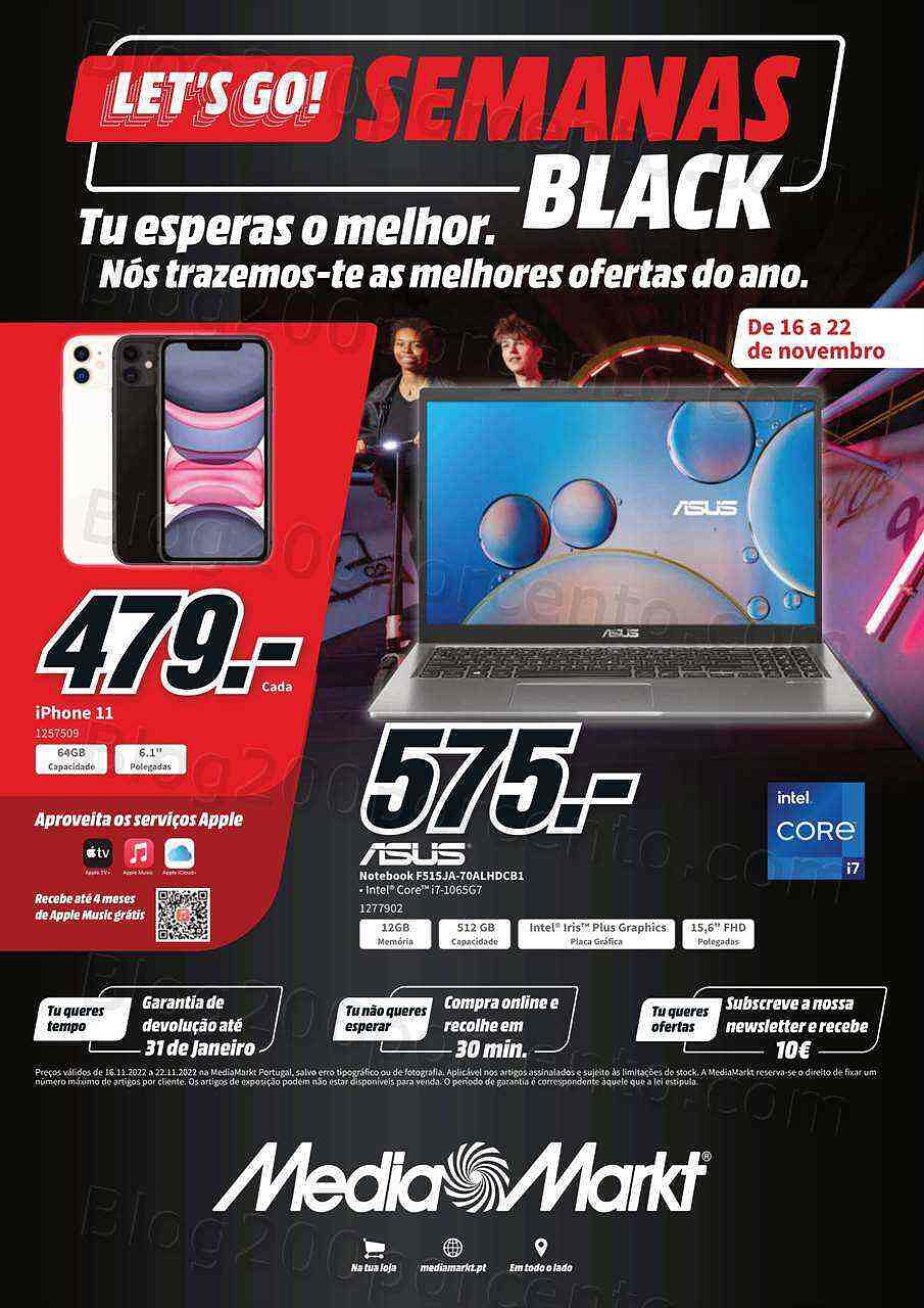 Antevisão Folheto MEDIA MARKT Black Friday Promoções de 16 a 22 novembro