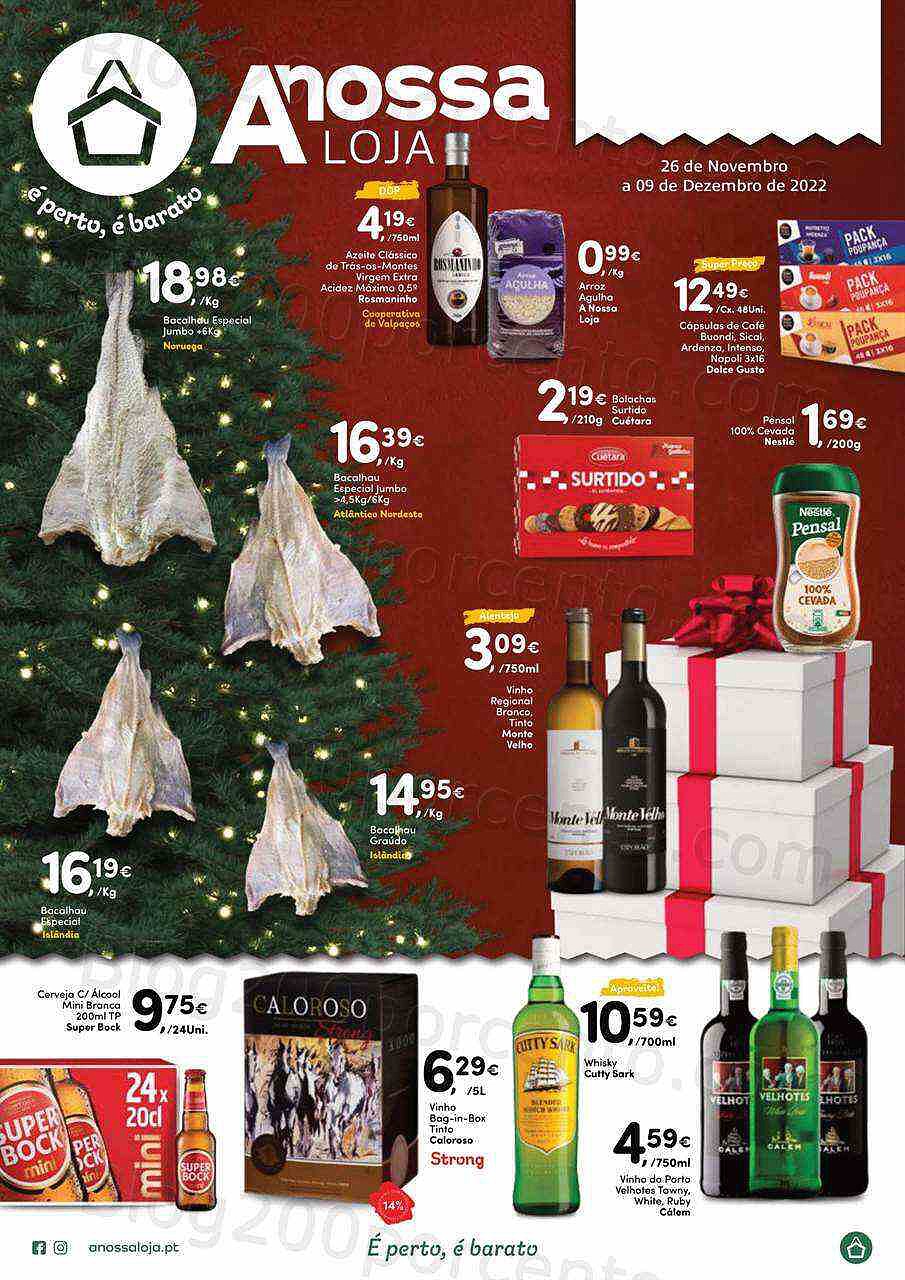 Antevisão Folheto A NOSSA LOJA Promoções de 26 novembro a 9 dezembro