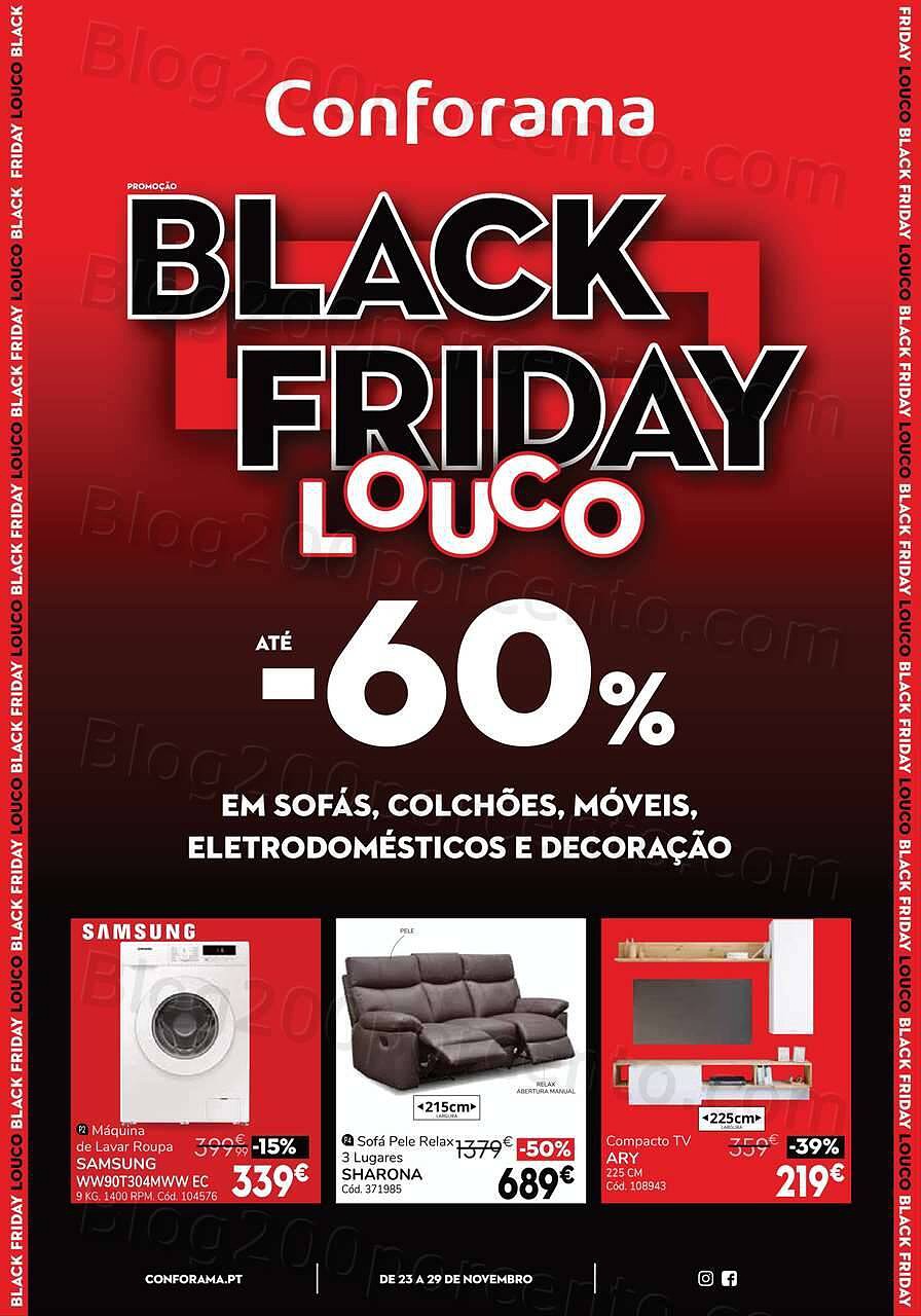 Antevisão Folheto CONFORAMA Black Friday Promoções de 23 a 29 novembro