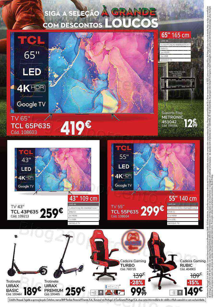 Antevisão Folheto CONFORAMA Black Friday Promoções de 23 a 29 novembro