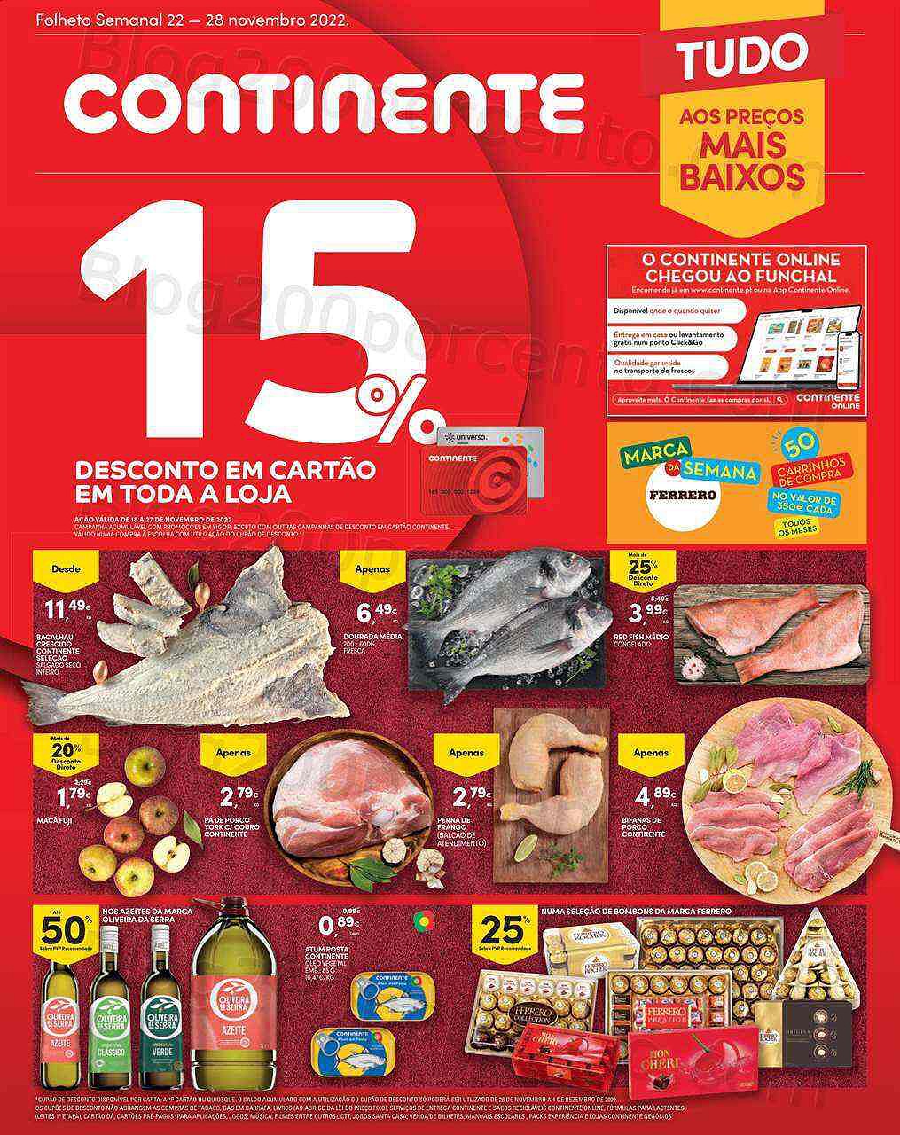 Antevisão Folheto CONTINENTE Madeira Promoções de 22 a 28 novembro