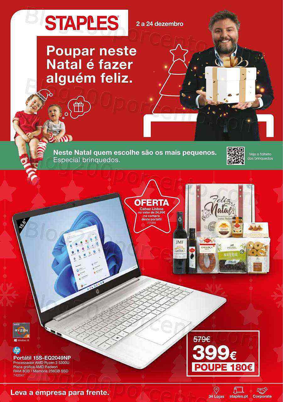 Antevisão Folheto STAPLES Natal Promoções de 2 a 24 dezembro
