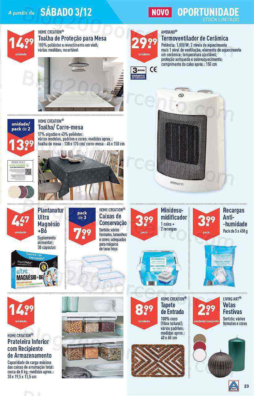Antevisão Folheto ALDI Bazar Promoções a partir de 3 dezembro
