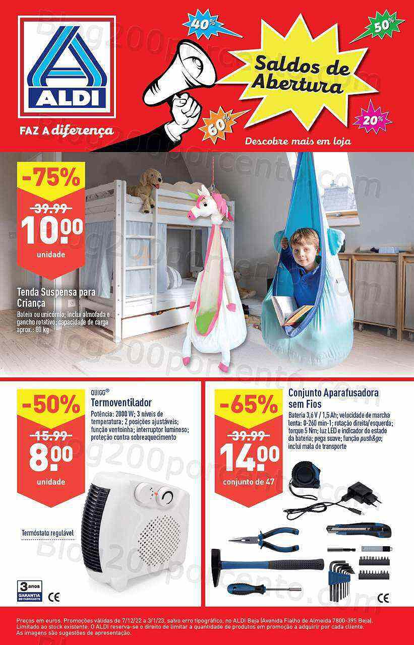 Antevisão Folheto ALDI Aberturas Beja Promoções de 7 dezembro a 3 janeiro