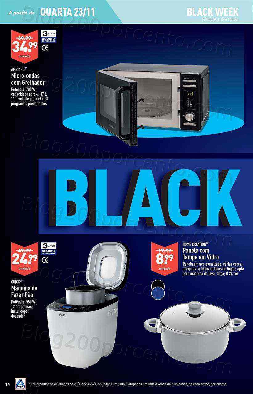 Antevisão Folheto ALDI Black Week Promoções de 23 a 29 novembro