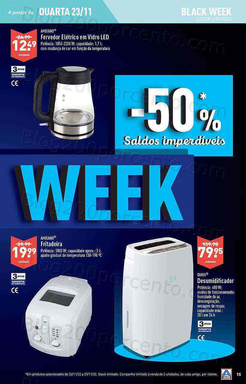 Antevisão Folheto ALDI Black Week Promoções de 23 a 29 novembro
