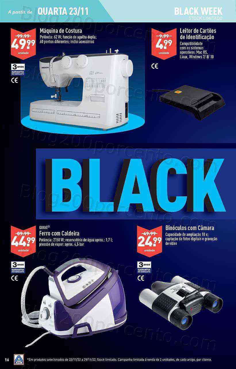 Antevisão Folheto ALDI Black Week Promoções de 23 a 29 novembro