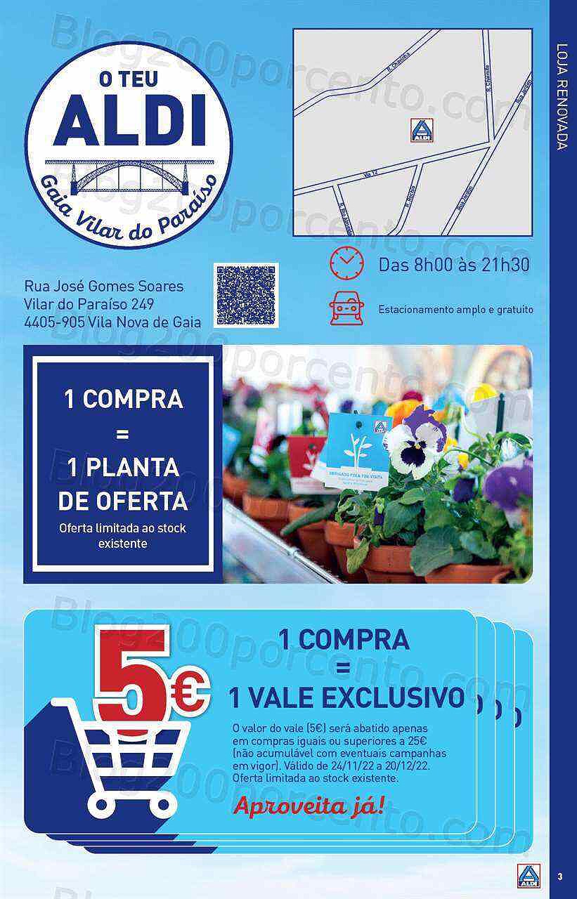 Antevisão Folheto ALDI Saldos + Reaberturas Gaia - Vilar  - 23 novembro a 20 dezembro