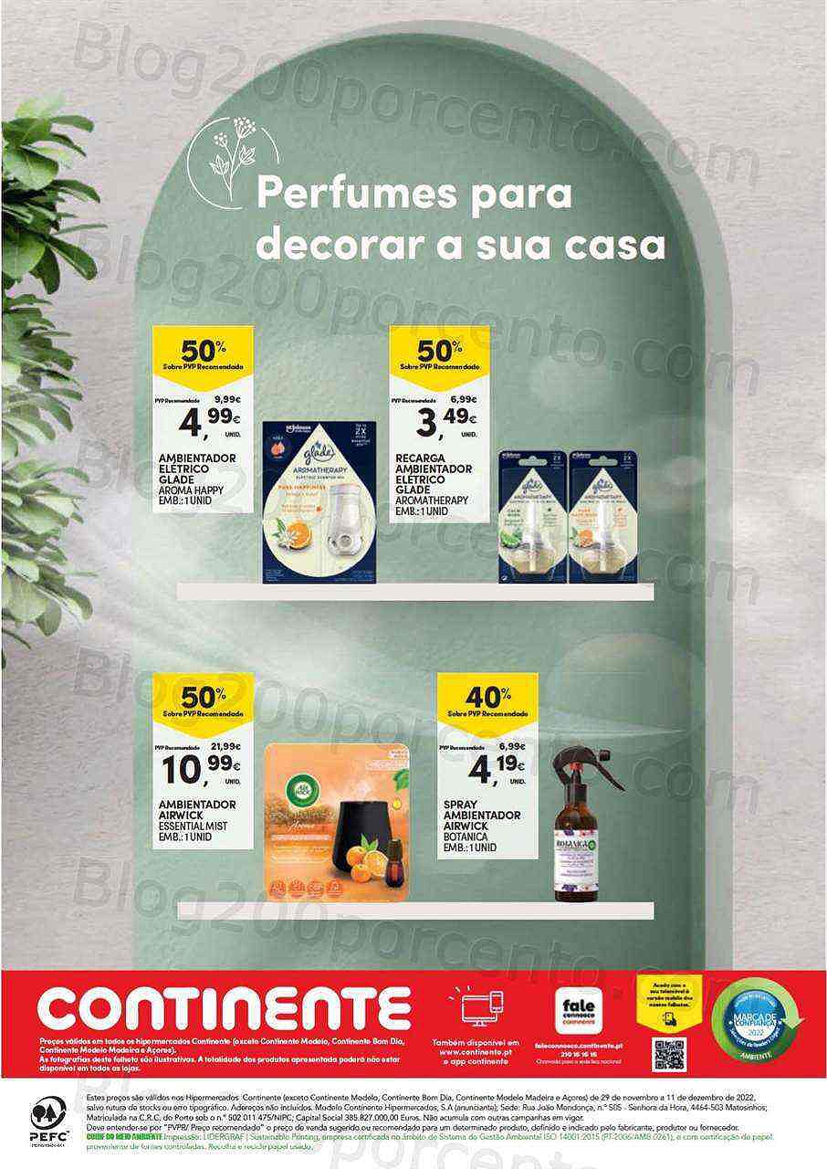 Antevisão Folheto CONTINENTE Especial Ambientadores Promoções de 29 novembro a 11 dezembro