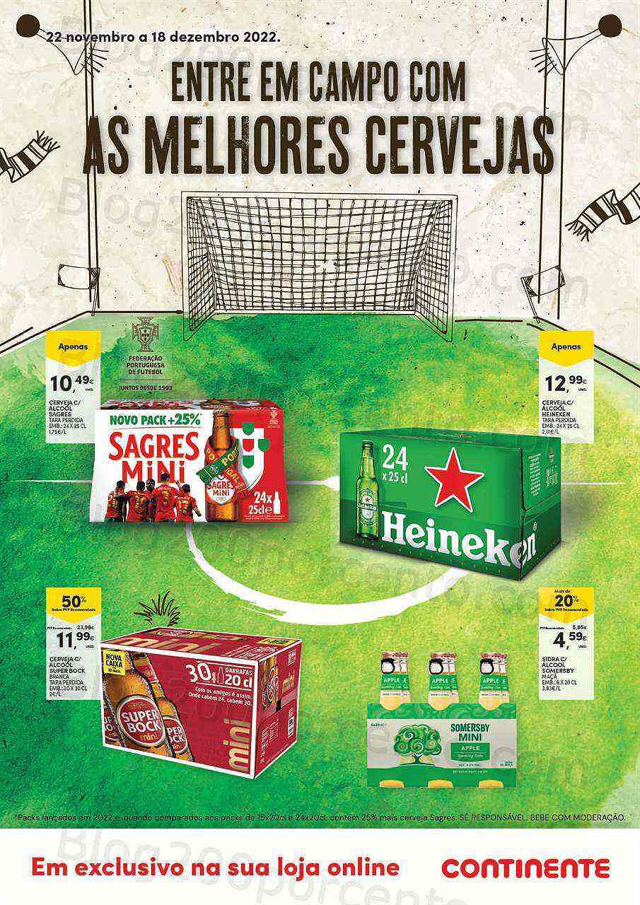 Antevisão Folheto CONTINENTE Cervejas Promoções de 22 novembro a 18 dezembro