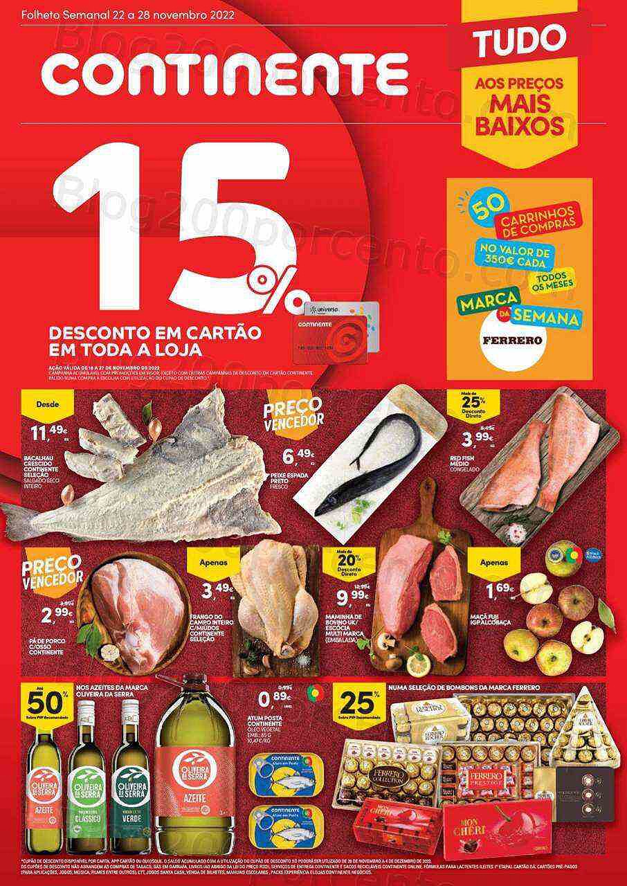 Antevisão Folheto CONTINENTE Modelo - Hiper Promoções de 22 a 28 novembro