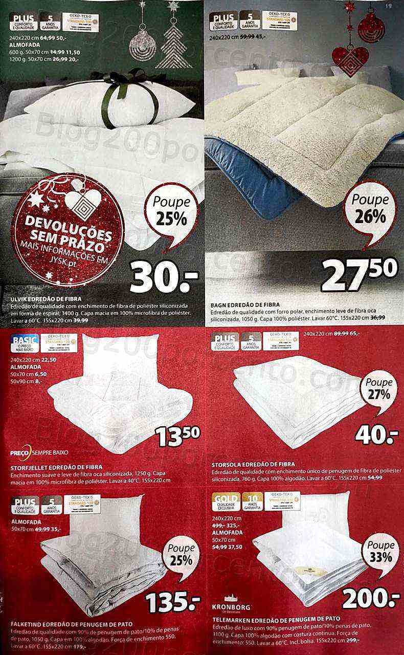 Antevisão Folheto JYSK Ofertas de Natal Promoções de 28 novembro a 4 dezembro