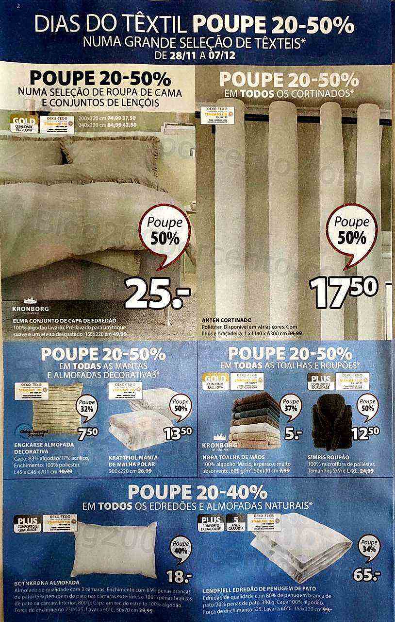 Antevisão Folheto JYSK Ofertas de Natal Promoções de 28 novembro a 4 dezembro