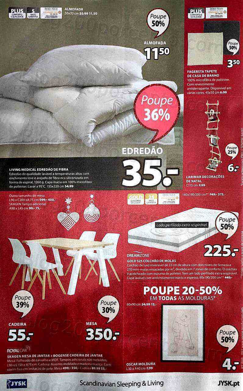 Antevisão Folheto JYSK Ofertas de Natal Promoções de 28 novembro a 4 dezembro