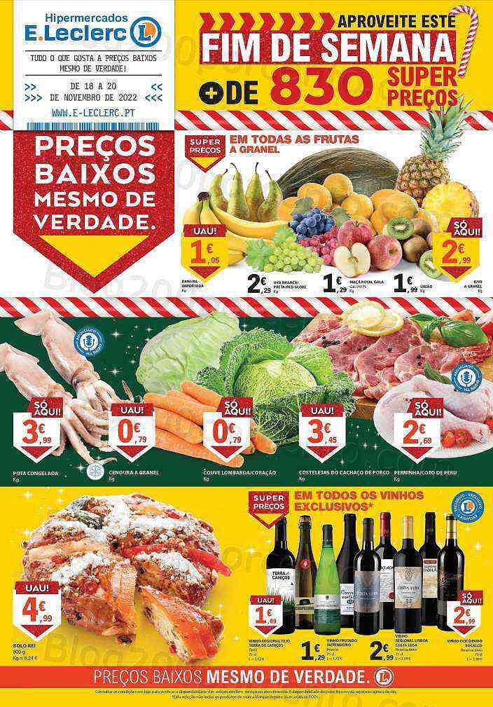 Antevisão Folheto E-LECLERC Promoções Fim de Semana - 18 a 20 novembro