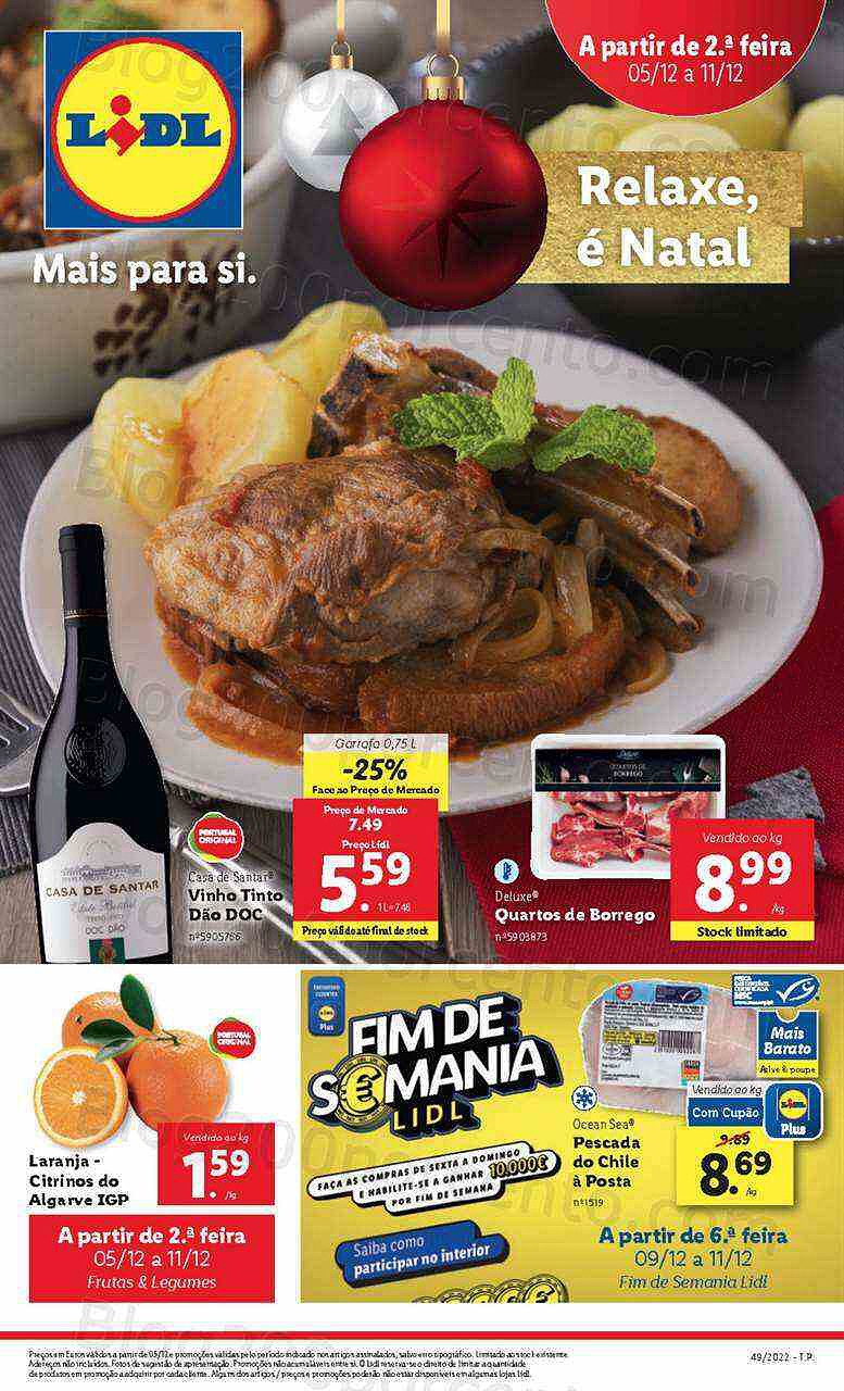 Antevisão Folheto LIDL Promoções de 5 a 11 dezembro