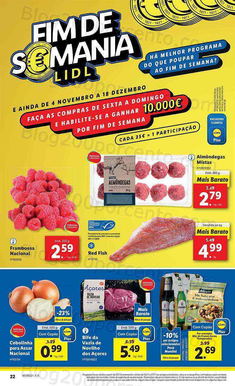 Antevisão Folheto LIDL Promoções Fim de Semana - 25 a 27 novembro