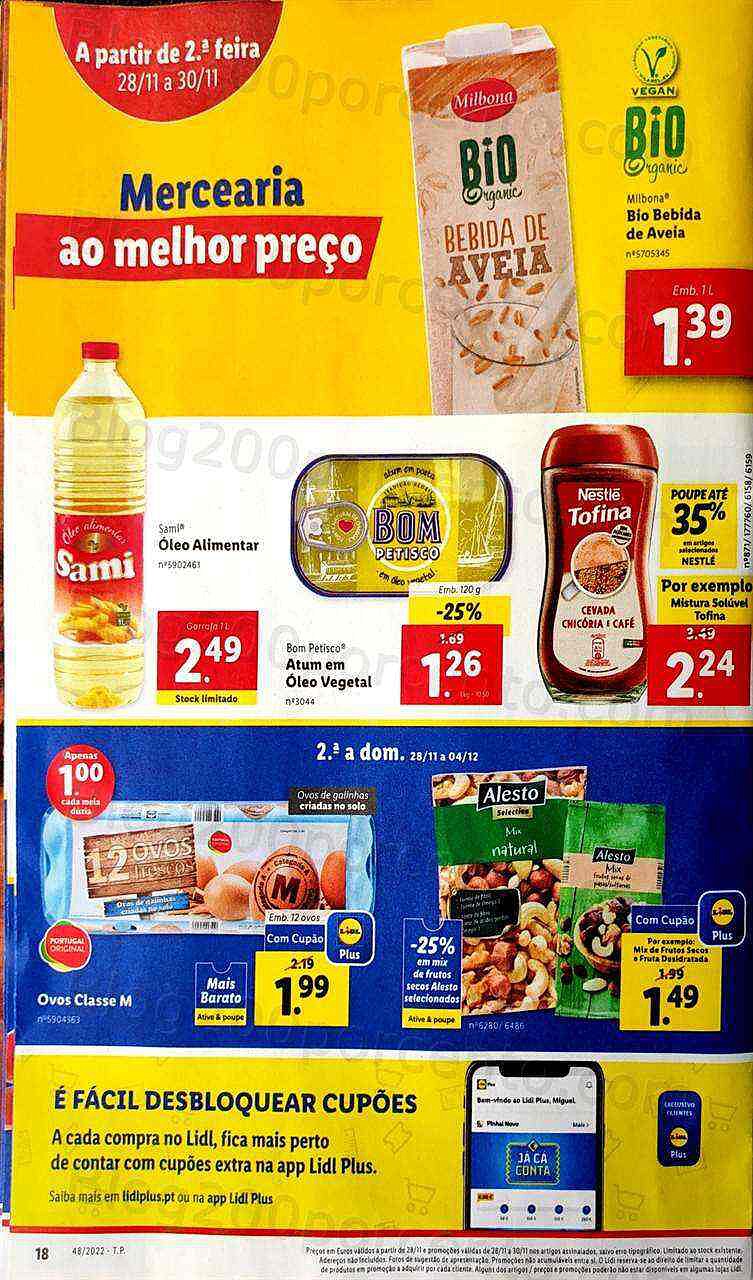 Antevisão Folheto LIDL Promoções de 28 novembro a 4 dezembro