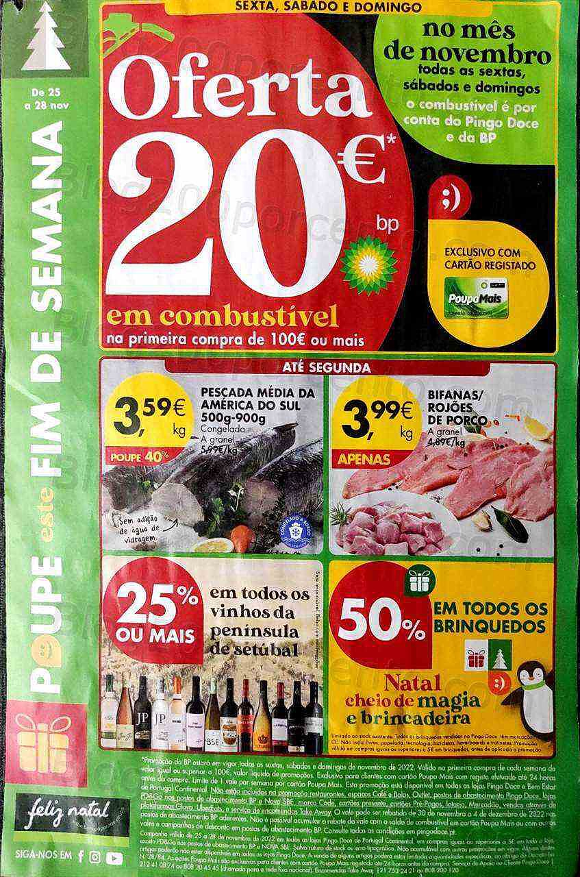Antevisão Folheto PINGO DOCE Promoções Fim de Semana - 25 a 28 novembro