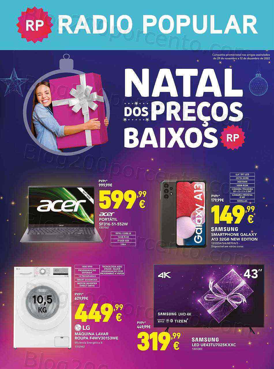 Antevisão Folheto RADIO POPULAR Natal Promoções de 29 novembro a 12 dezembro