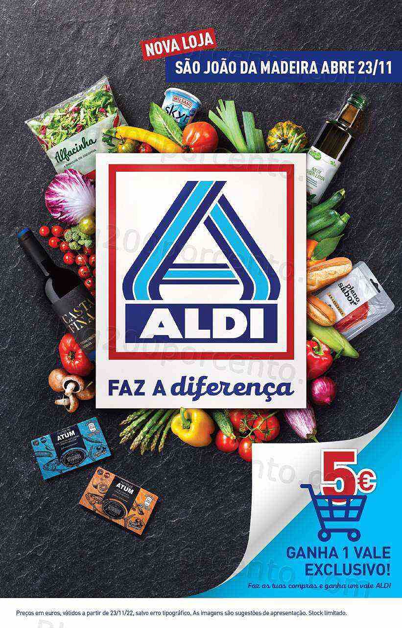 Antevisão Folheto ALDI Saldos + Aberturas S. João da Madeira - 23 novembro a 20 dezembro