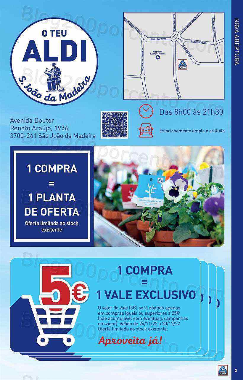 Antevisão Folheto ALDI Saldos + Aberturas S. João da Madeira - 23 novembro a 20 dezembro