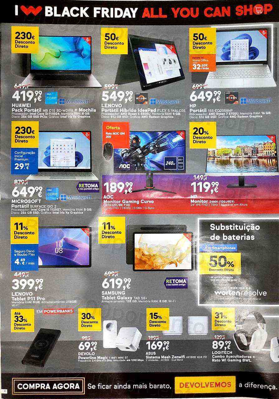 Antevisão Folheto WORTEN Black Friday Promoções de 15 a 21 novembro