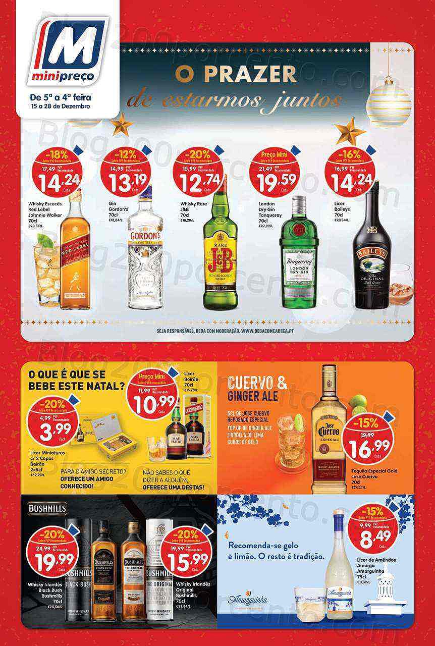 Antevisão Folheto MINIPREÇO Bebidas Promoções de 15 a 28 dezembro