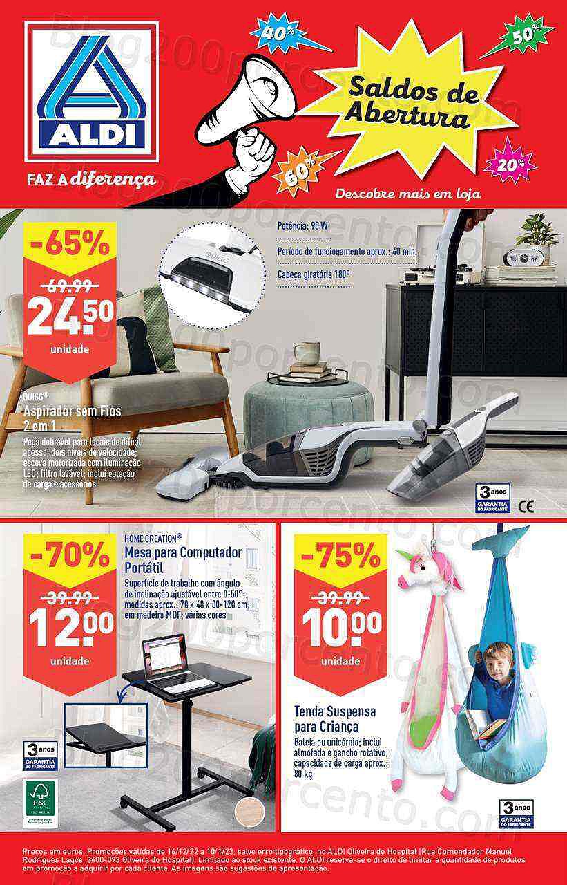Antevisão Folheto ALDI Saldos + Aberturas Oliveira do Hospital - 16 dezembro a 10 janeiro 