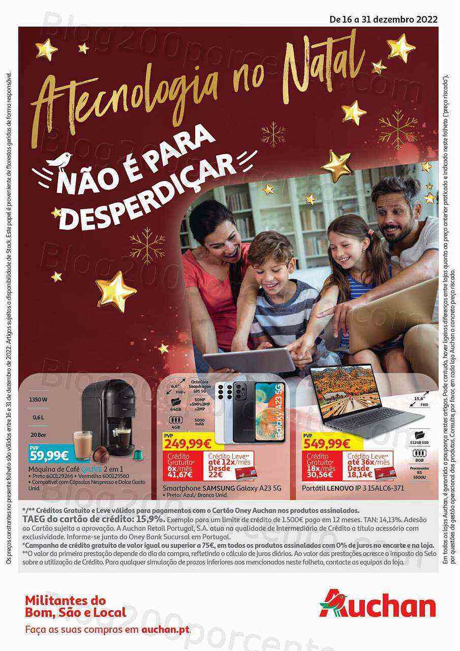 Antevisão Folheto AUCHAN Tecnologia Promoções de 16 a 31 dezembro