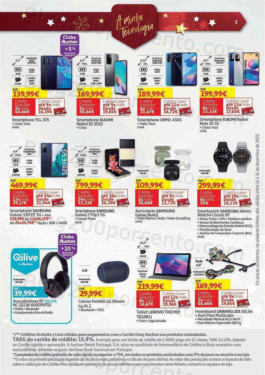 Antevisão Folheto AUCHAN Tecnologia Promoções de 16 a 31 dezembro