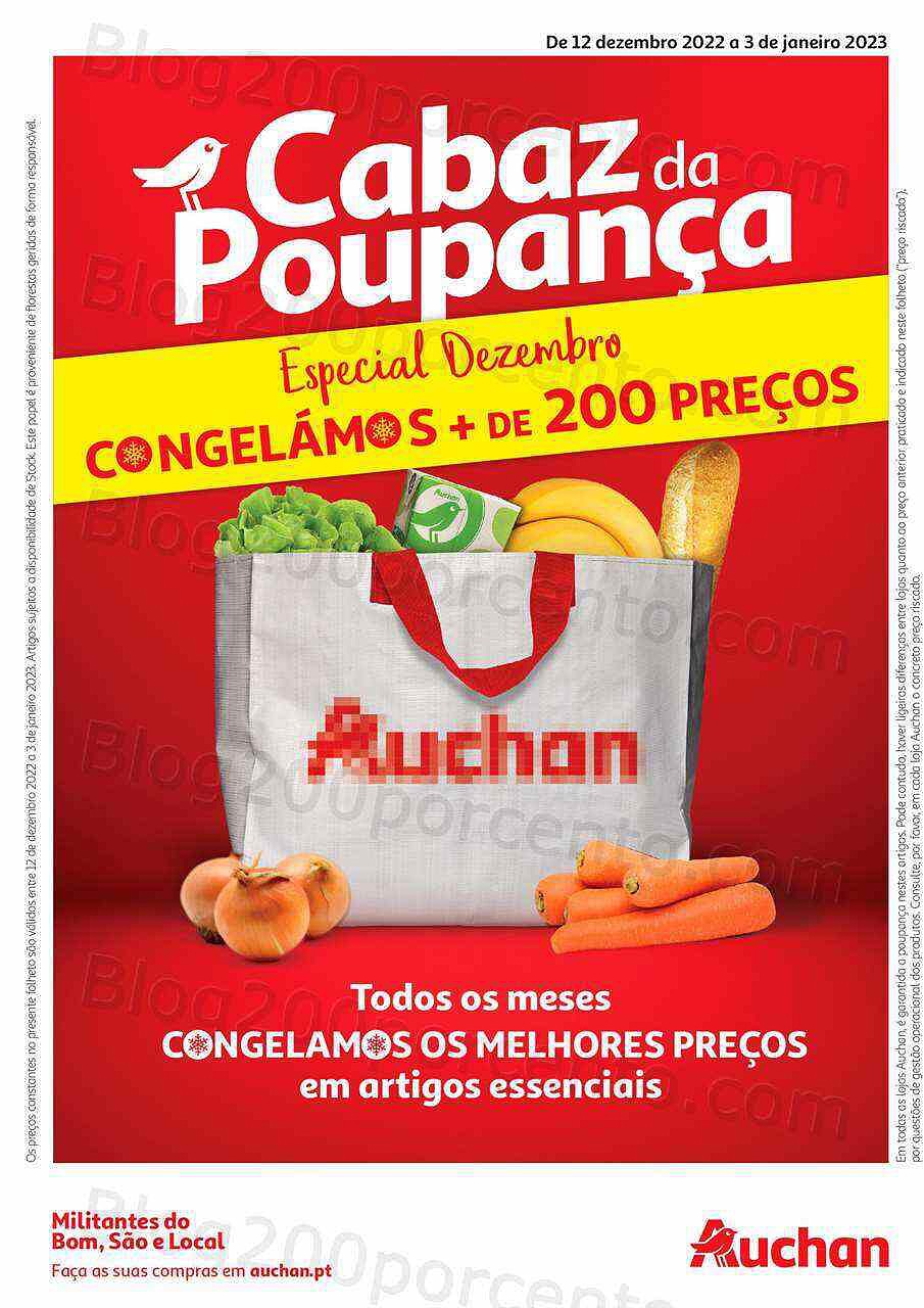 Antevisão Folheto AUCHAN Cabaz Poupança Promoções de 12 dezembro a 3 janeiro