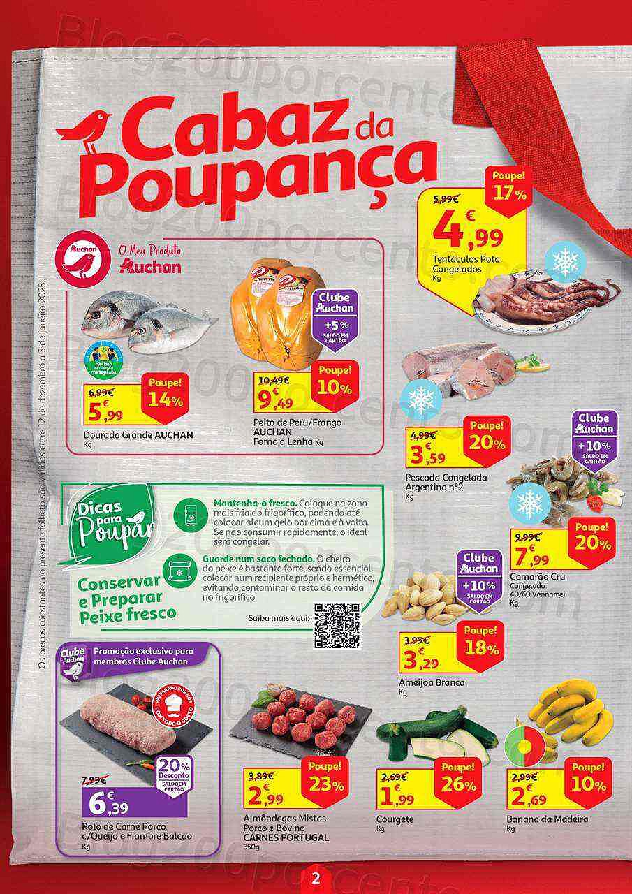 Antevisão Folheto AUCHAN Cabaz Poupança Promoções de 12 dezembro a 3 janeiro