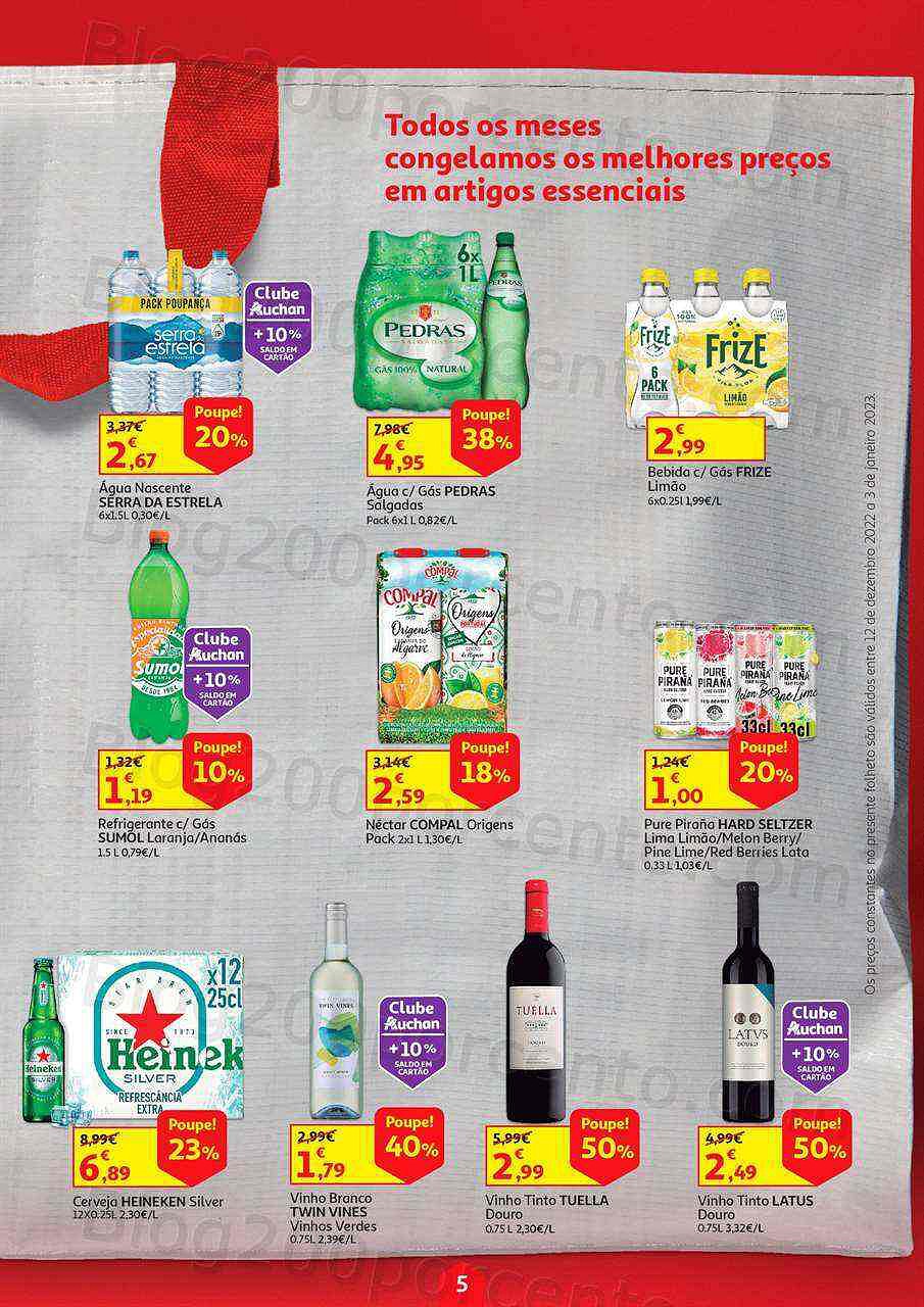 Antevisão Folheto AUCHAN Cabaz Poupança Promoções de 12 dezembro a 3 janeiro