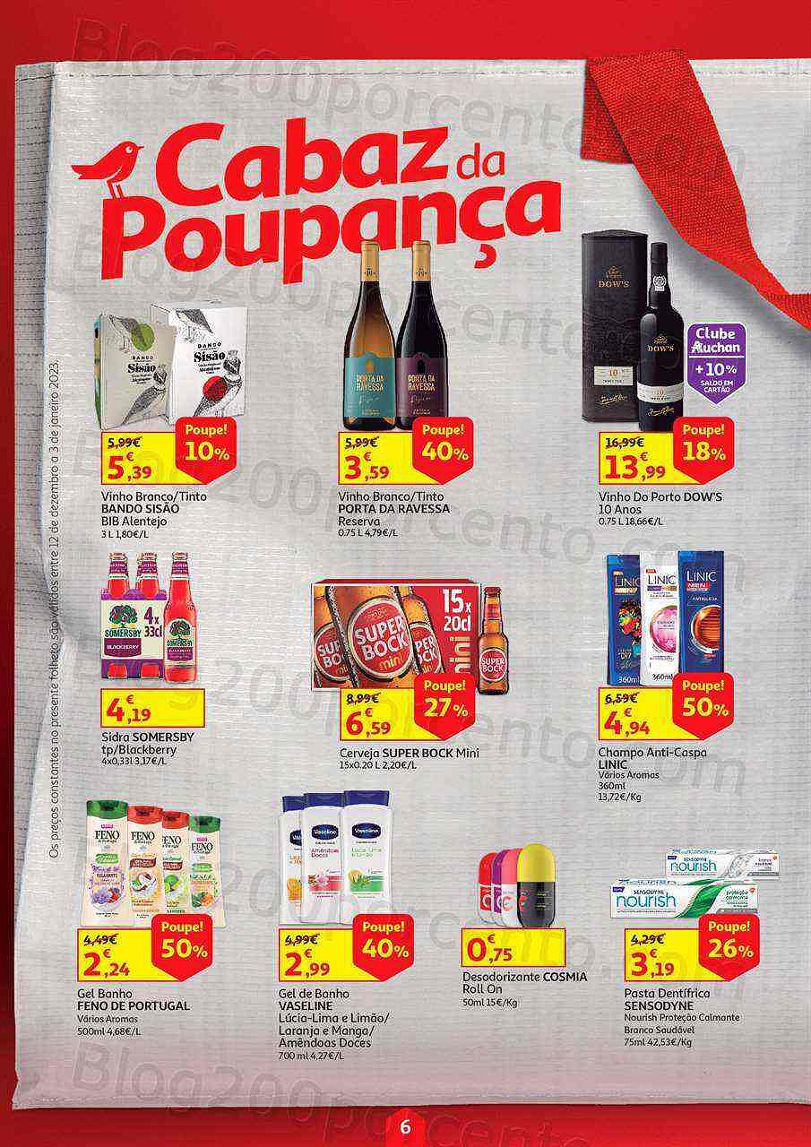 Antevisão Folheto AUCHAN Cabaz Poupança Promoções de 12 dezembro a 3 janeiro