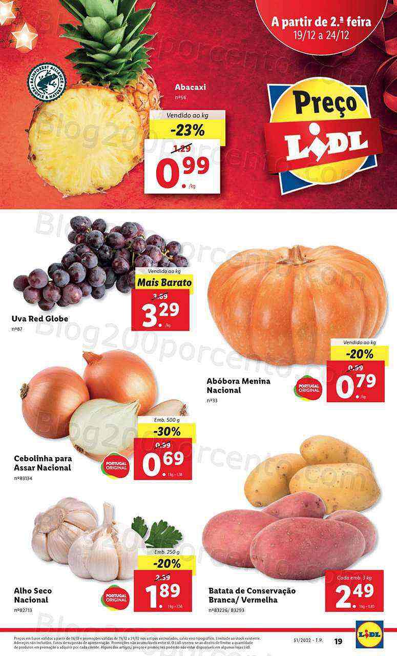 Antevisão Folheto LIDL Promoções de 19 a 24 dezembo - Edição Digital e Completa