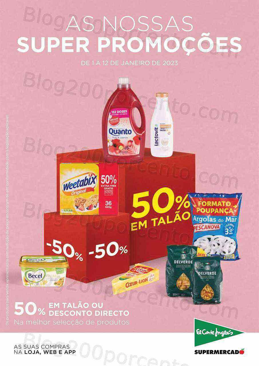Antevisão Folheto EL CORTE INGLÉS Promoções de 1 a 12 janeiro