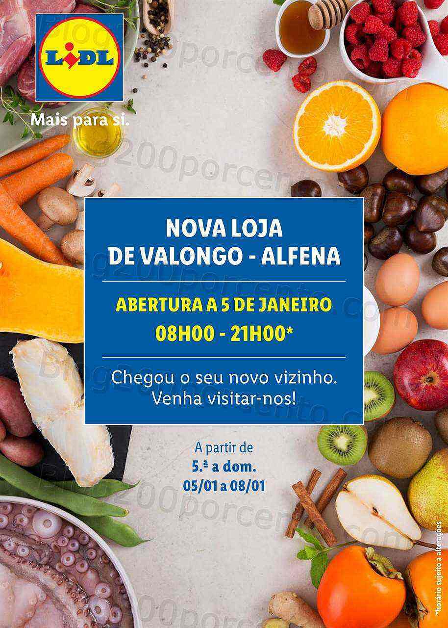 Antevisão Folheto LIDL Aberturas Valongo - Alfena Promoções de 5 a 8 janeiro