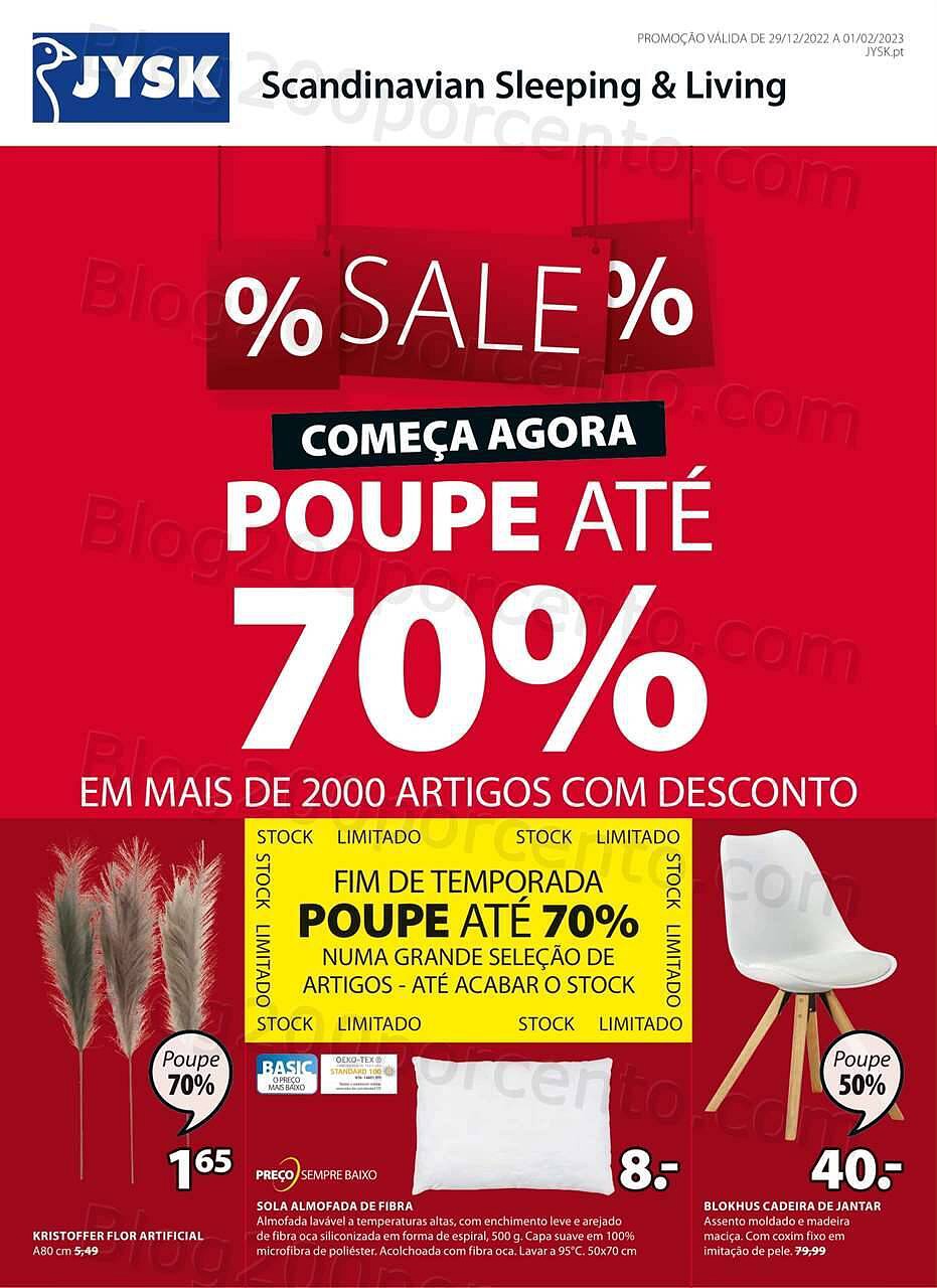 Antevisão Folheto JYSK Saldos Promoções de 29 dezembro a 1 fevereiro