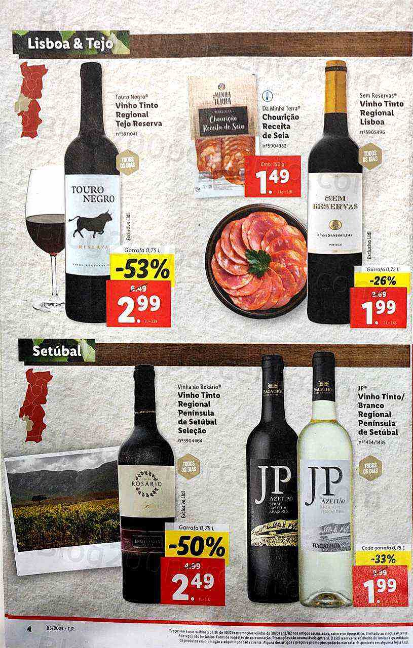 Antevisão Folheto LIDL Feira Queijos, Enchidos e Vinhos Promoções de 30 janeiro a 12 fevereiro