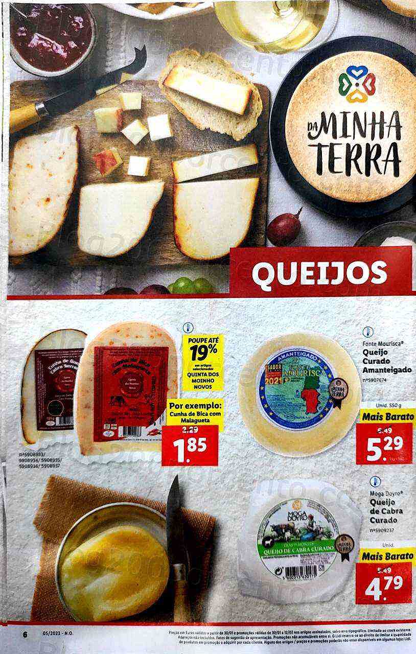 Antevisão Folheto LIDL Feira Queijos, Enchidos e Vinhos Promoções de 30 janeiro a 12 fevereiro